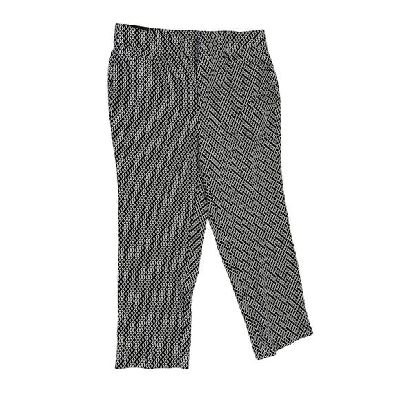 Rafaella Ladies Stretch Fabric Pull-On Capri Pants Black/White Size 6 - Picture 1 of 5